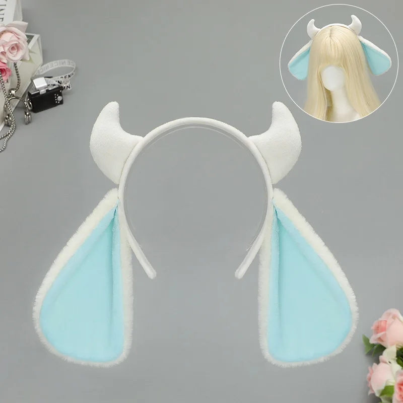 Lolita Plüsch Schaf Horn Lamm Ohr Stirnband Kawaii Kopfbedeckung Cosplay Niedlichen Tier Halloween Kostüme Requisiten Frau Haarband Geschenke – Detail 6