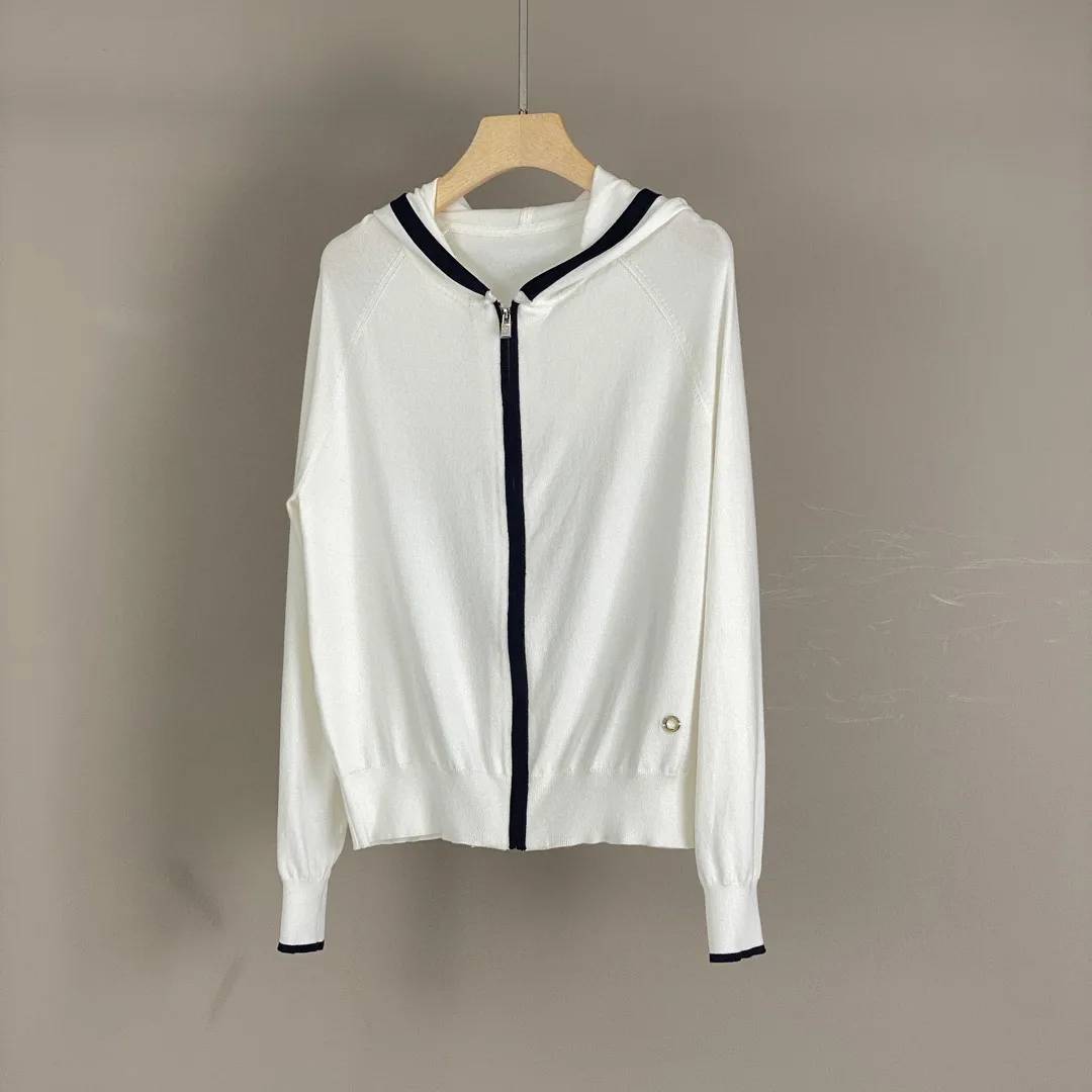 2025 ربيع/صيف جديد الحرير القطن المخلوطة كل مباراة محبوك هوديي أعلى عارضة مستقيم واسعة الساق السراويل دعوى