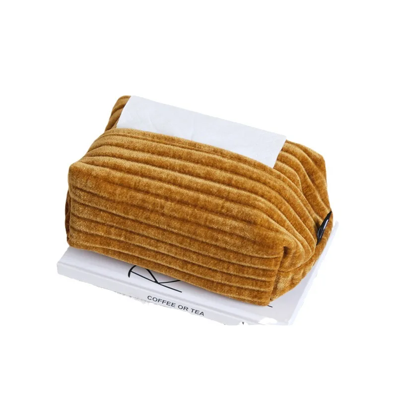 Drop Shipping Modern Simple Velvet Jacquard Tissue Box-like Home and Office Tissue Set Napkin Holder Caja De Pañuelos