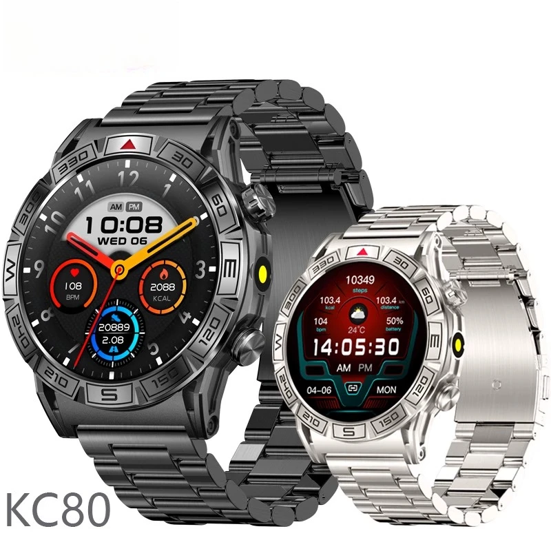 kc80-montre-intelligente-bluetooth-appel-trois-epreuves-lampe-de-poche-exterieure-frequence-cardiaque-sport-sante-ai-assistant-vocal