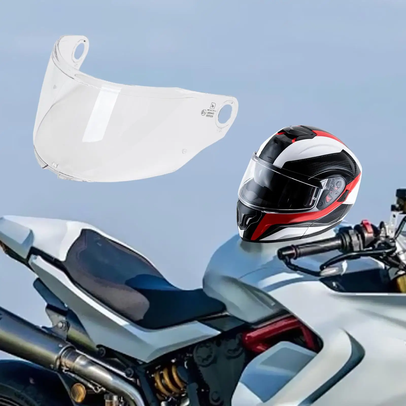 

Motorcycle Helmet Shield Anti Scratch PC Professional Clear for Mt-v-35