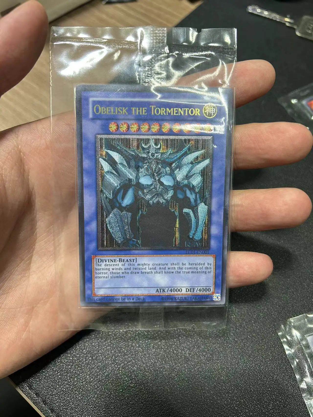 Yu Gi Oh Ultimate Rare/UTR TCG Obelisk the Tormentor(LC01-EN001) Board Game English Collection customize Card (Not Original)