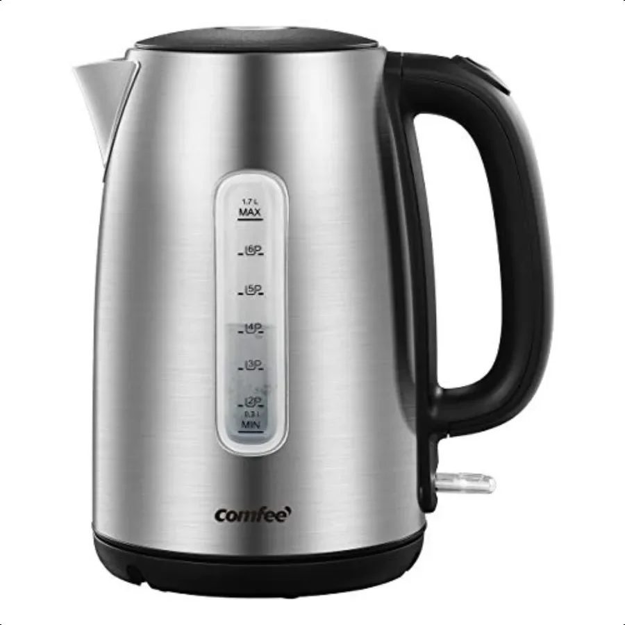 

Stainl Steel Electric Kettle 1.7 Liter Tea Kettle Electric Hot Water Kettle 1500W Fast Boil with LED Light Auto ShutOff and Boi