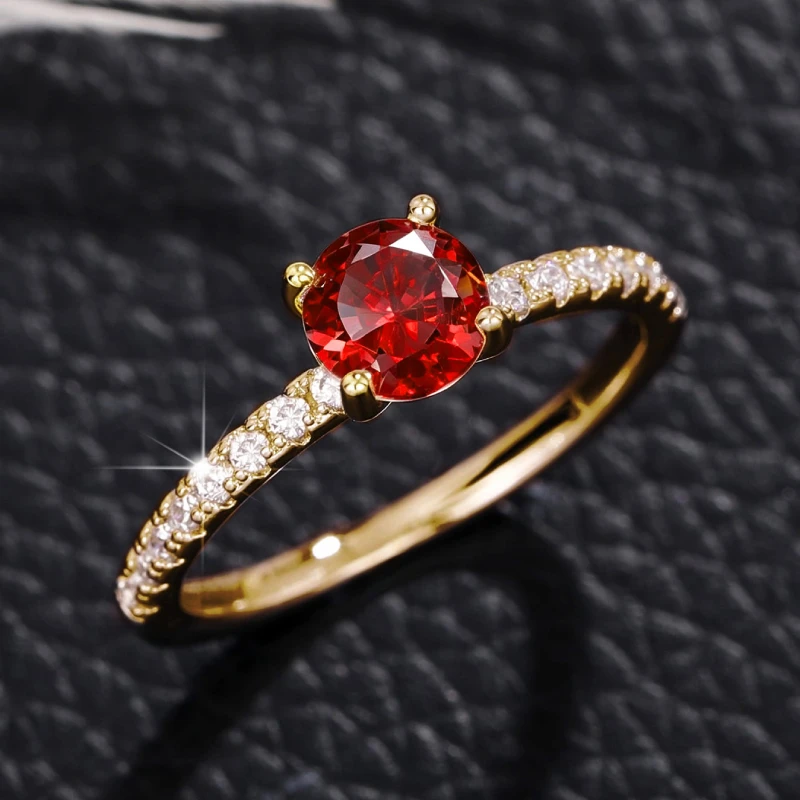Huitan Klassisches 4-Krallen-Design, rund, Zirkonia, für Damen, Hochzeit, Verlobungsringe, 3 Farben erhältlich, zurückhaltender Brautschmuck, heißer Verkauf – Detail 40