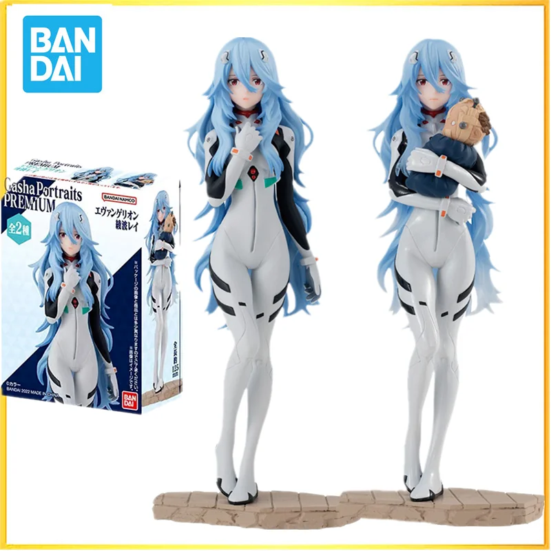 

Bandai Original EVANGELION Anime Figure Ayanami Rei Shokugan Long Hair Action Figure Toys for Kids Gift Collectible Model