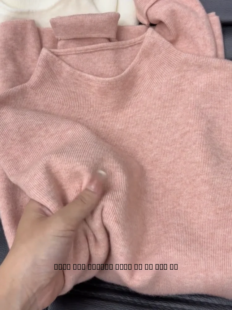 

Soft Cozy Women's Knitted Sweater f High Collar Slim Fit Base irt Inner Wear College Sle Long Sve Winter Faion