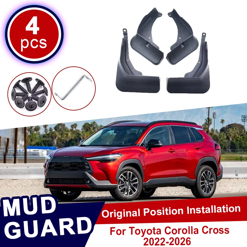 Car Wheel Fender For Toyota Corolla Cross 2022 2023 2024 2025 2026 Front Mudflap Mud Flap Guards Protector Mudguard Accessories