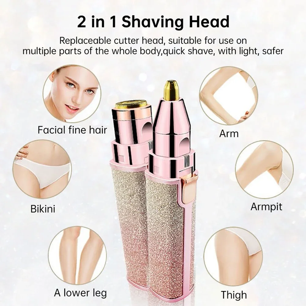 Electric Eyebrow Trimmer and Shaver for Women - Painless Eye Brow Epilator - Mini Portable Facial Hair Remover