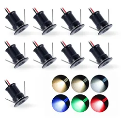 1W 12V 미니 LED 통 조도 조절이 가능한 스포트라이트 IP65 계단 캐비닛 라이트 블랙 화이트 실버 쉘 스포트 라이트 천장, 조명, 천장 조명 스포트라이트