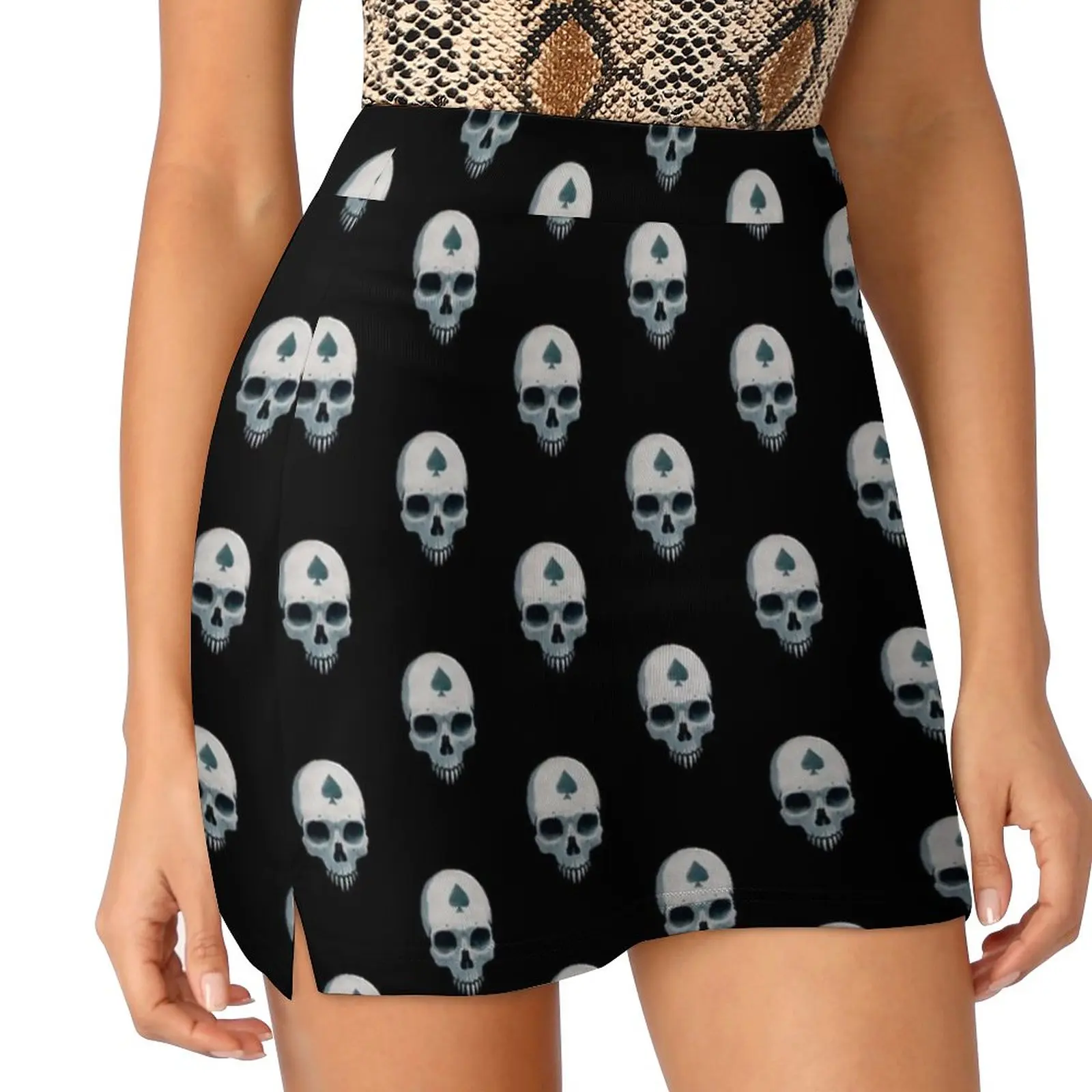 Vampire Skull , Skirts Woman Fashion 2022 Pant Skirt Mini Skirts Office Short Skirt Vampire Playing Game Gaming Deck Ace Spade