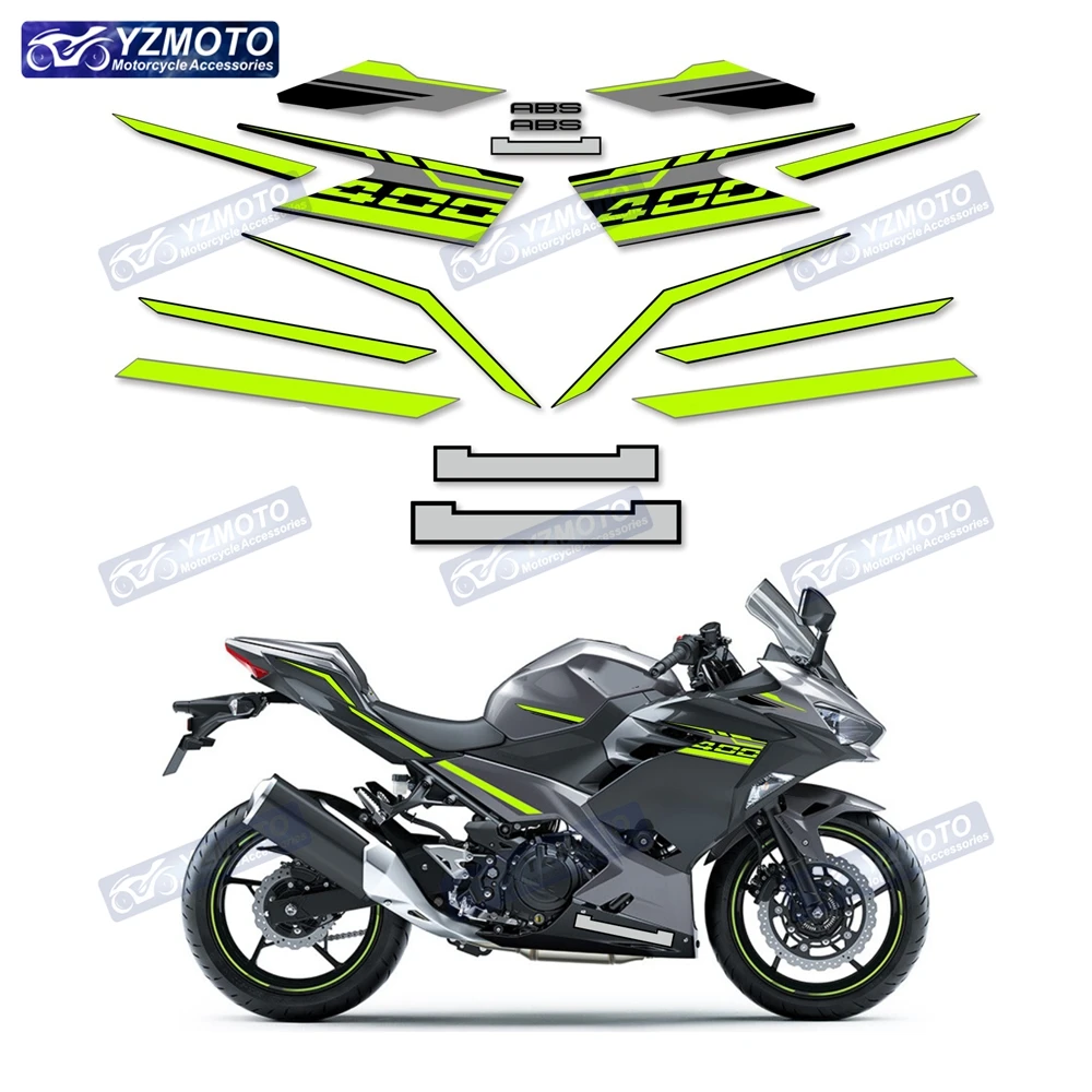 For Kawasaki NINJA400 Ninja 400 EX400 Motorcycle Stickers Fairing Sticker Body Decoration Full Car Reflective Decal Stickers Kit