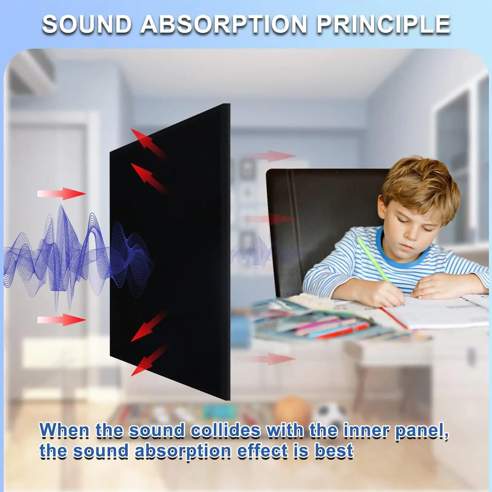 Sound Dampening Panels Noise Cancelling Decorative Felt Sound Absorbing Wall Decor Tiles For Home Bedroom Living Room Hotel Door