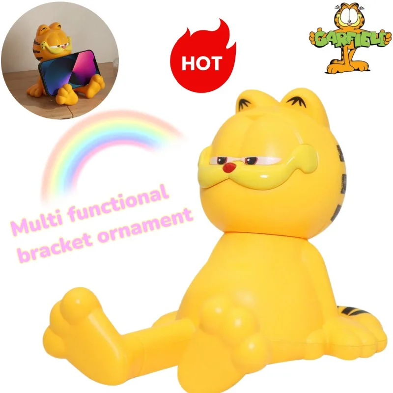 Wholesale new 2025 cute Garfield cartoon peripheral phone holder, living room book desktop decoration multifunctional ornament