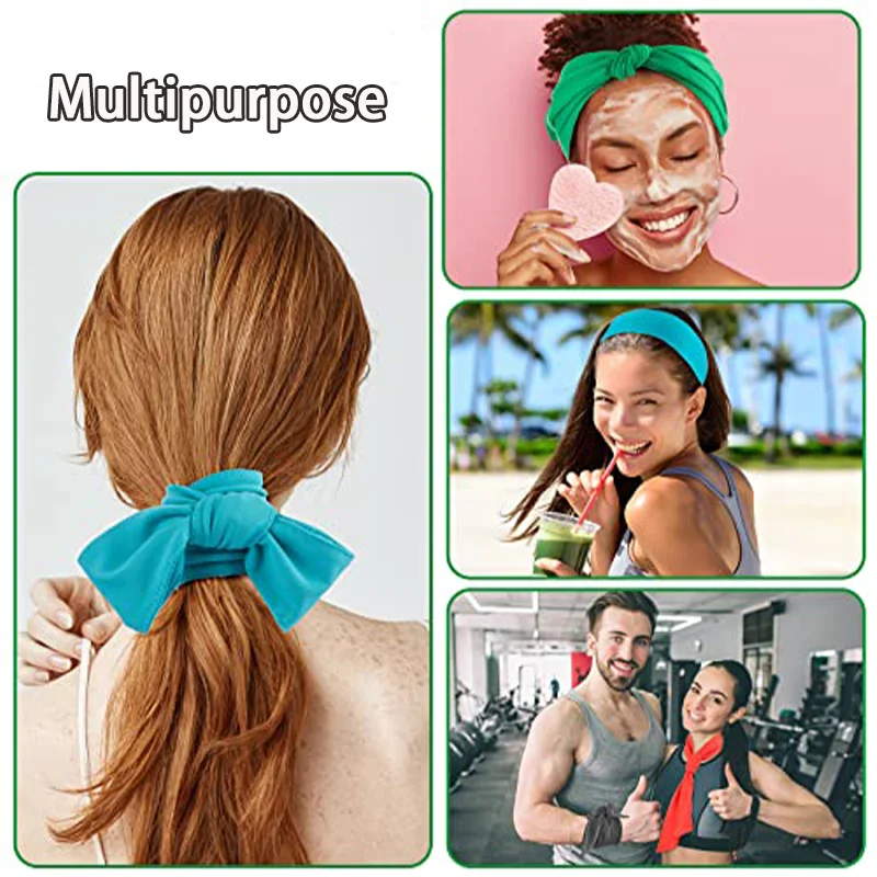 Sport Headband Hair Bands  Yoga Sweatband Running Fitness Ice Silk Fabric Headgear Sports Forehead Protection Headscarf Bandage