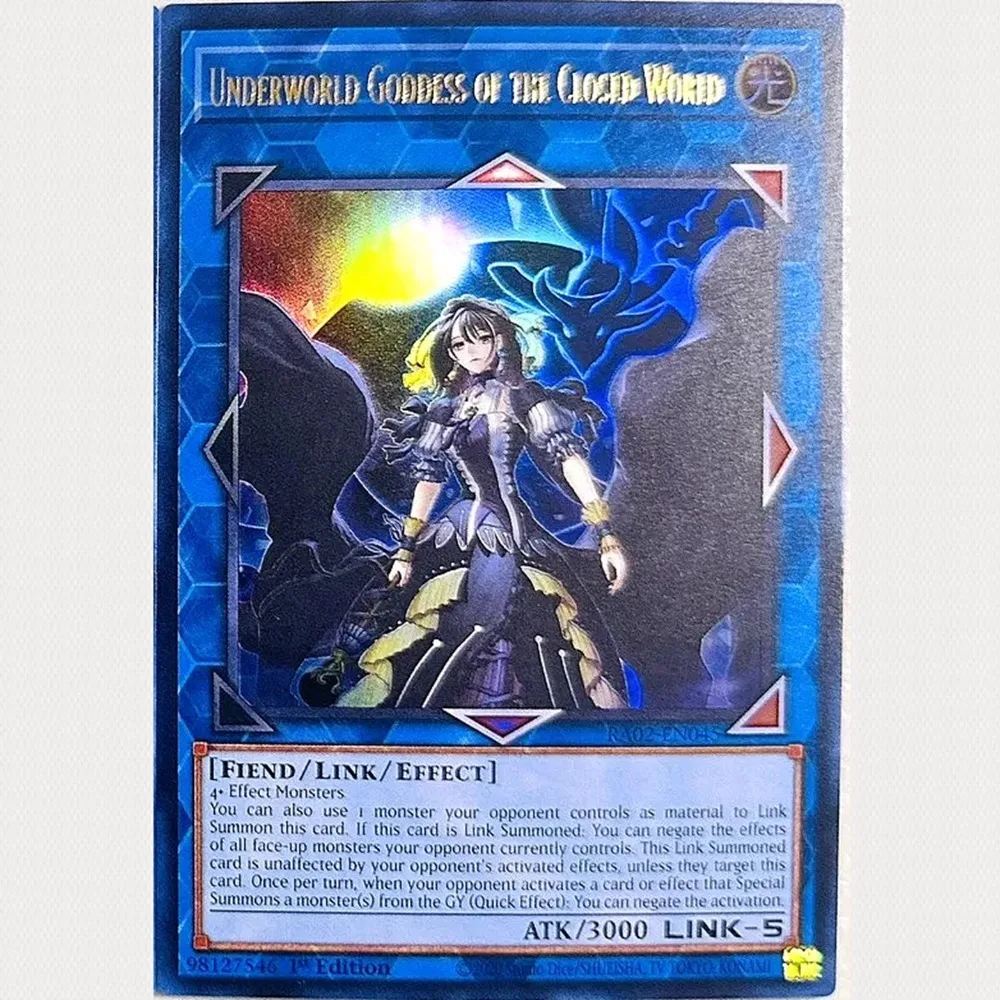 Yu-Gi-Oh, en anglais, DIY! Underworld Goddess of The Closed World UR Sac à dos, Carte de collection de jeux périphériques Anime, Cadeau de vacances, 999