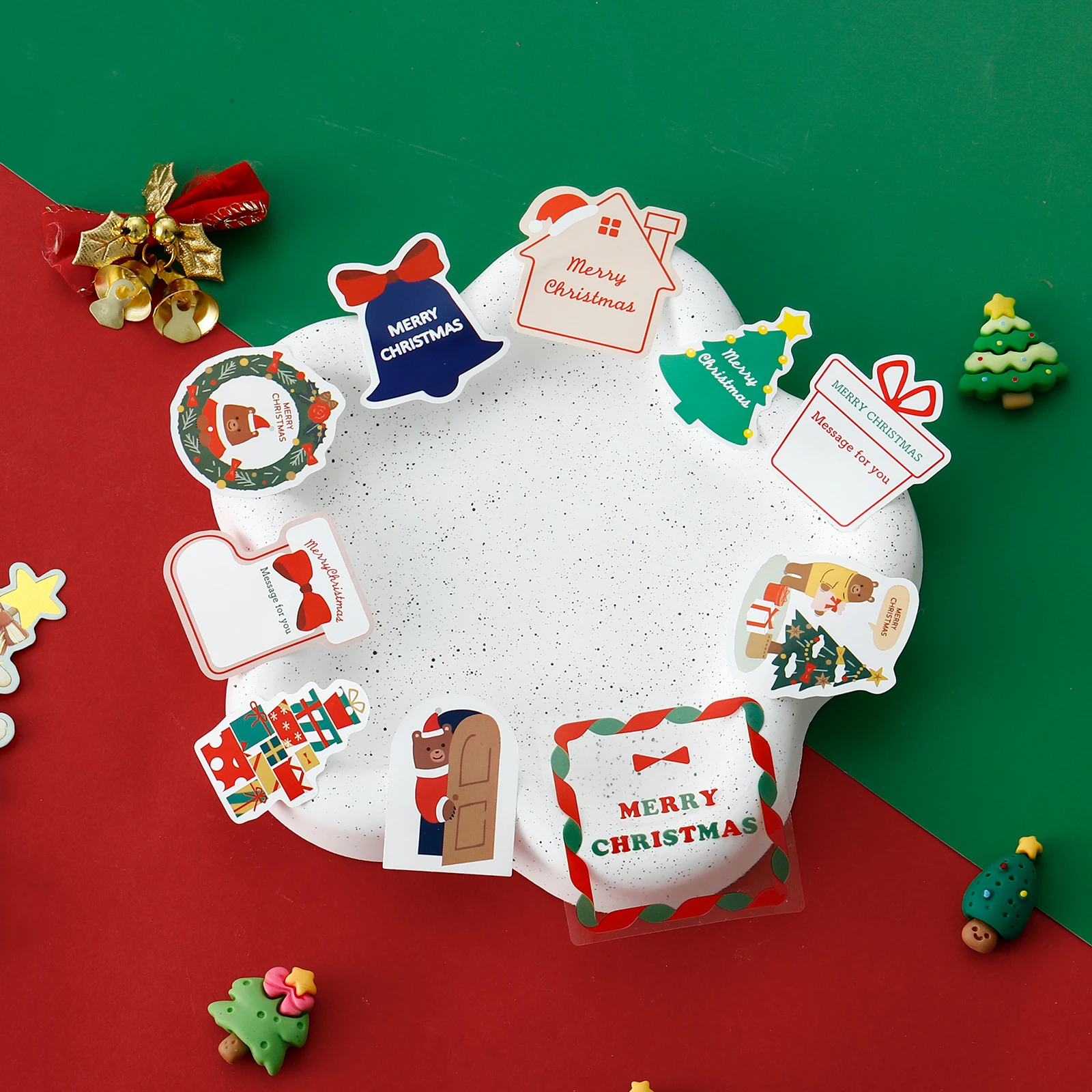 

Рождественские наклейки, милый материал для справочника Guka, бумажные наклейки, подарочная упаковка, водонепроницаемые уплотнительные наклейки, украшение