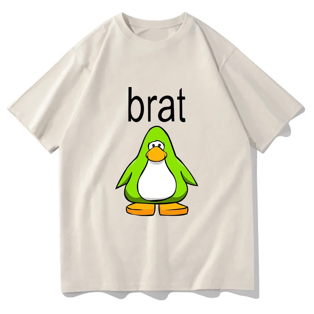 Brat Club Penguin T-shirt Women's Casual Charli XcX Brat Its Completely Different But Still Brat T-shirt Cute T-shirt