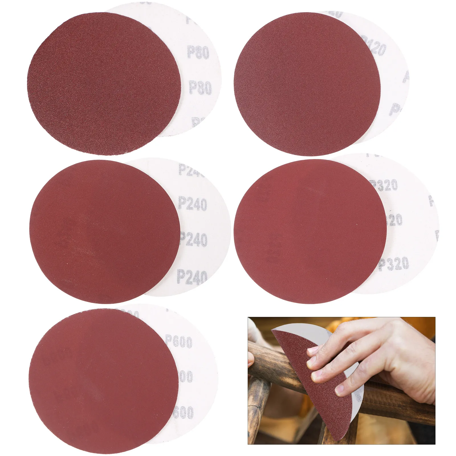 50Pcs Sanding Discs for Angle Grinder with Hook Loop Fastening High Wear Resistant Alumina Abrasive Discs 80 120 240 320 600
