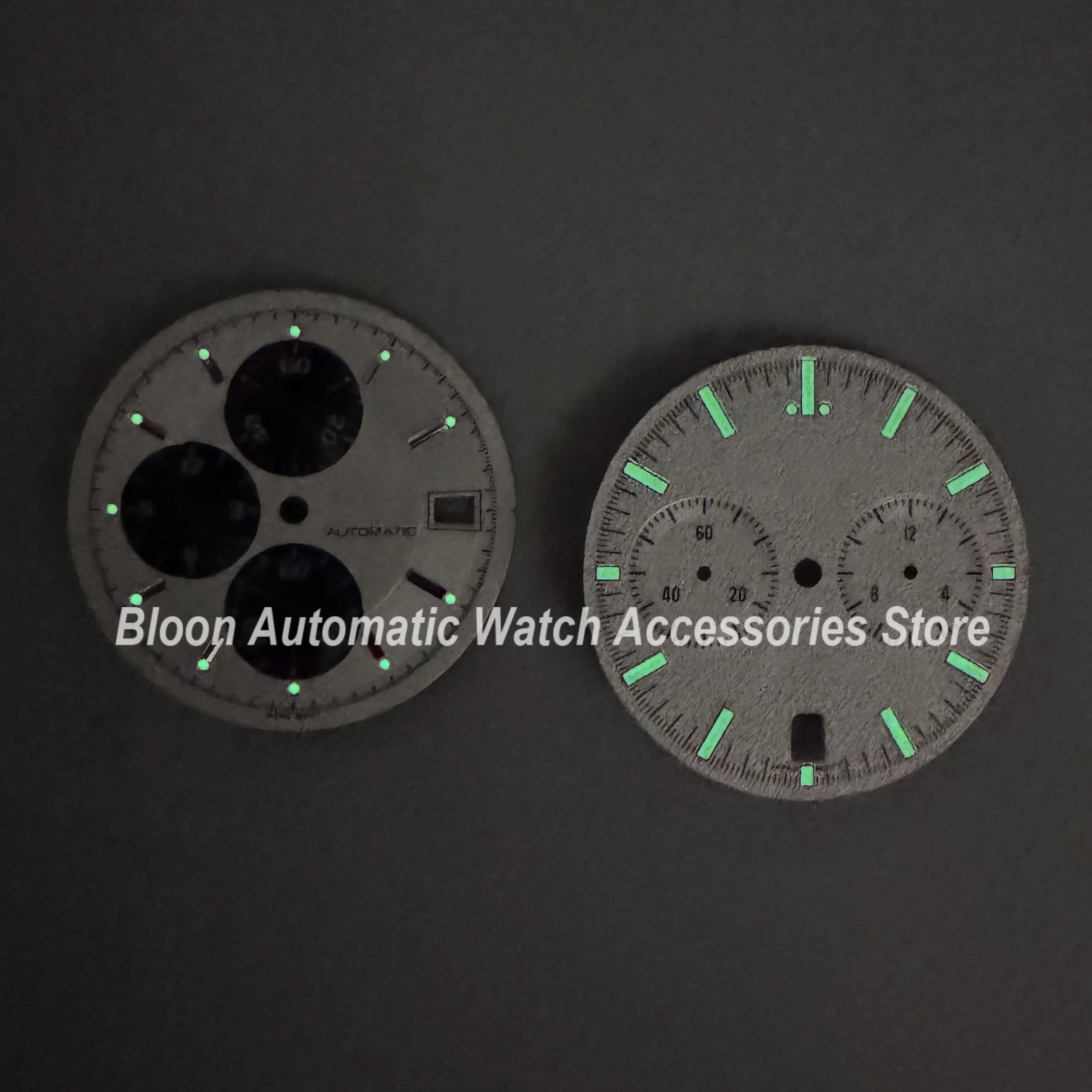 32.5mm S Logo Speed Dial Fit VK67 Movement Green Luminous High Quality Black/White Watch Modification Accessories