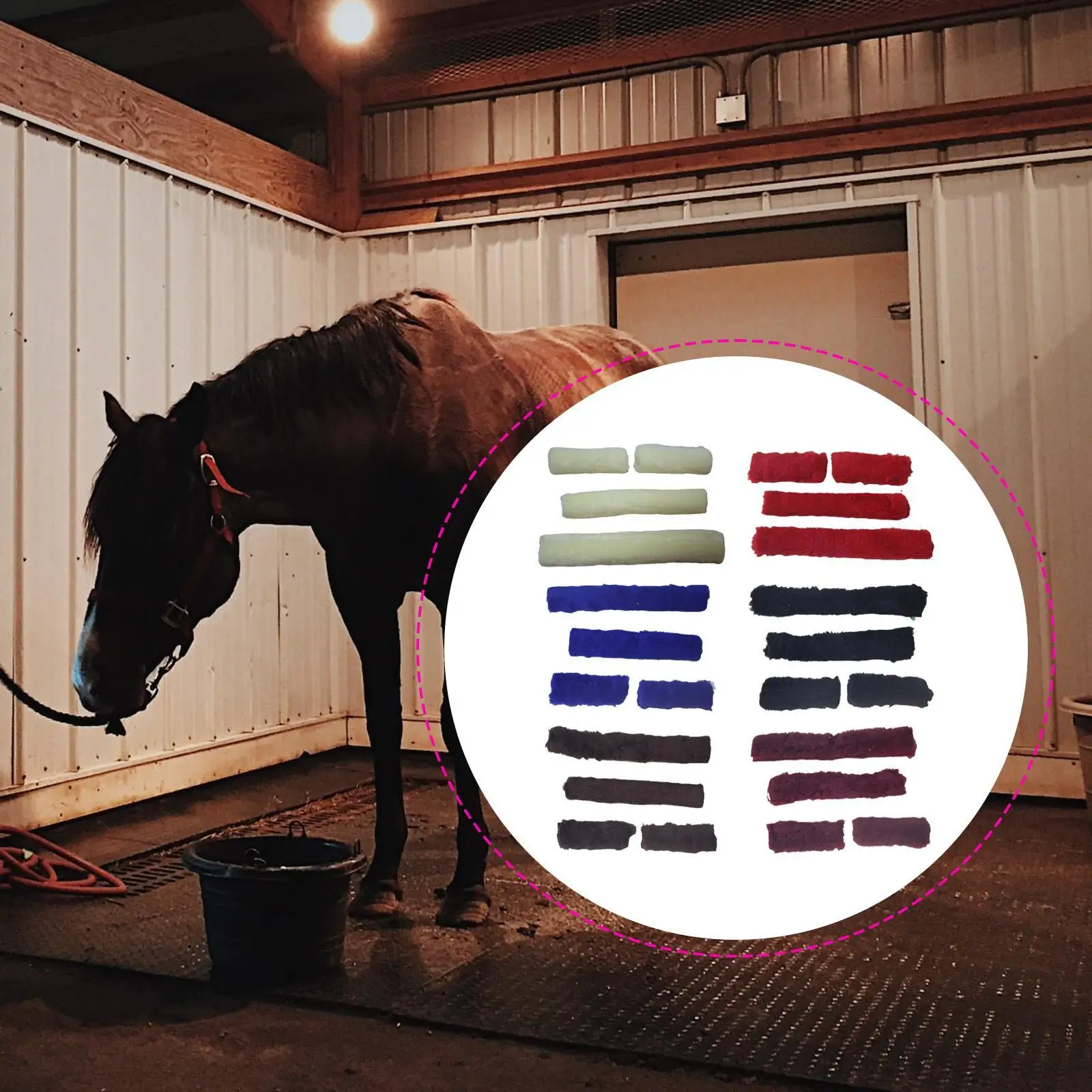أغطية رسن الحصان من مادة القطيفة، مجموعة أنابيب واقية، أغطية مريحة لركوب الخيل المستقر والهوايات #1
