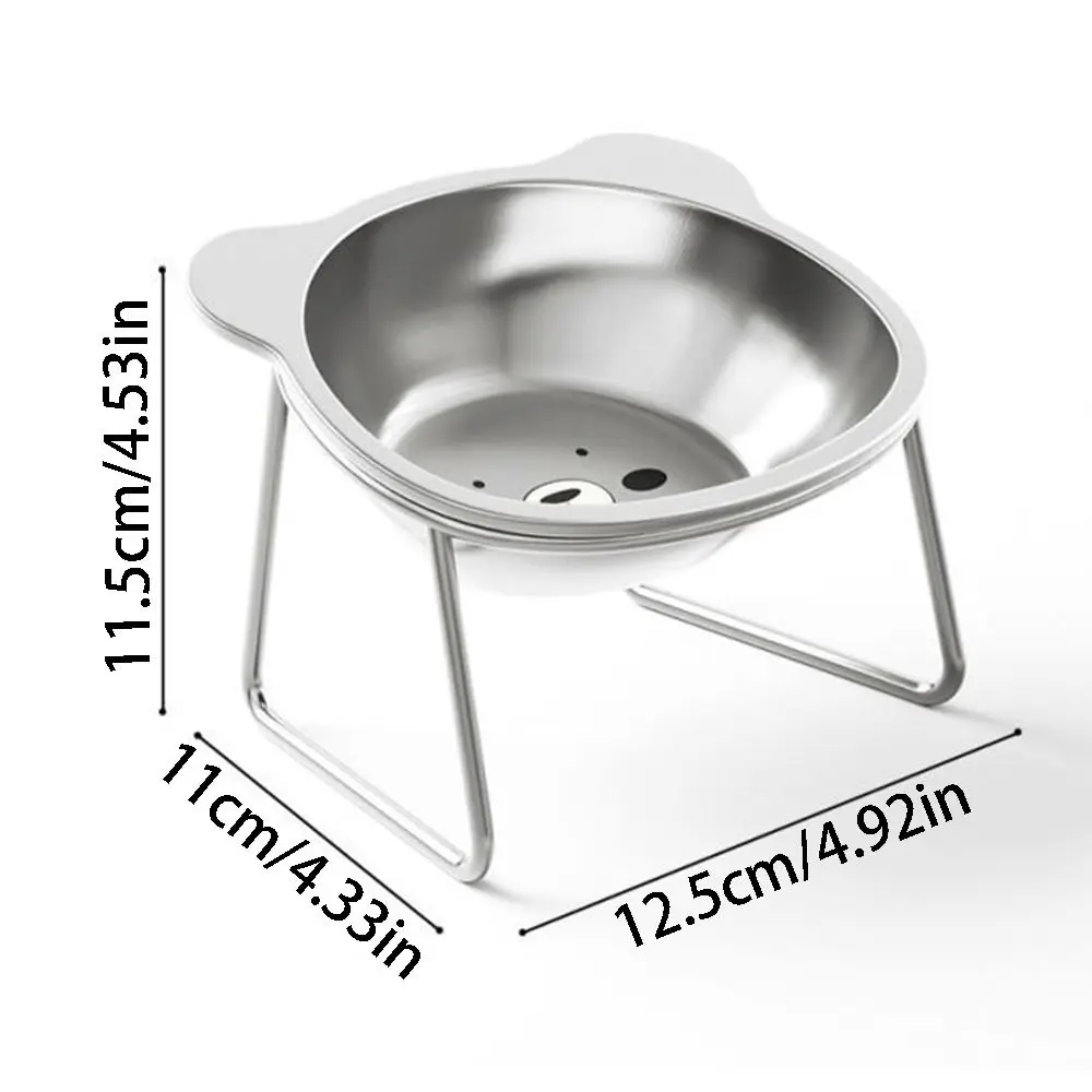 15 Degree Inclined Stainless Steel Cat Bowl Neck Protection Detachable Dog Food Bowls Stable Anti-flip Elevated Cat Water Bowl