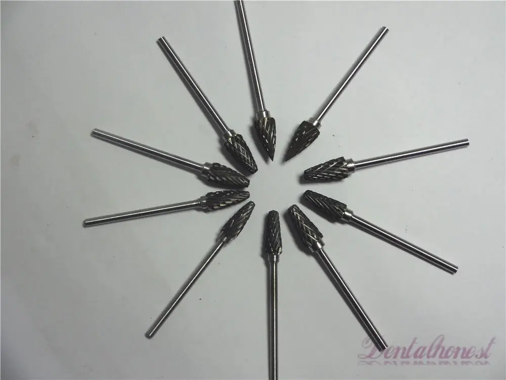 10 sztuk/1 zestaw stal wolframowa Dental Carbide Burs Dental Med Lab Bur Drill 2.35