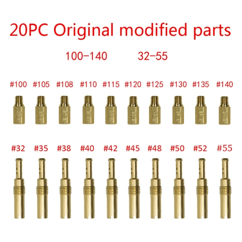 Carburetor Main Jet 20Pcs Slow Jet Set Fit for PWK PWM CVK Motorcycle Carburetor