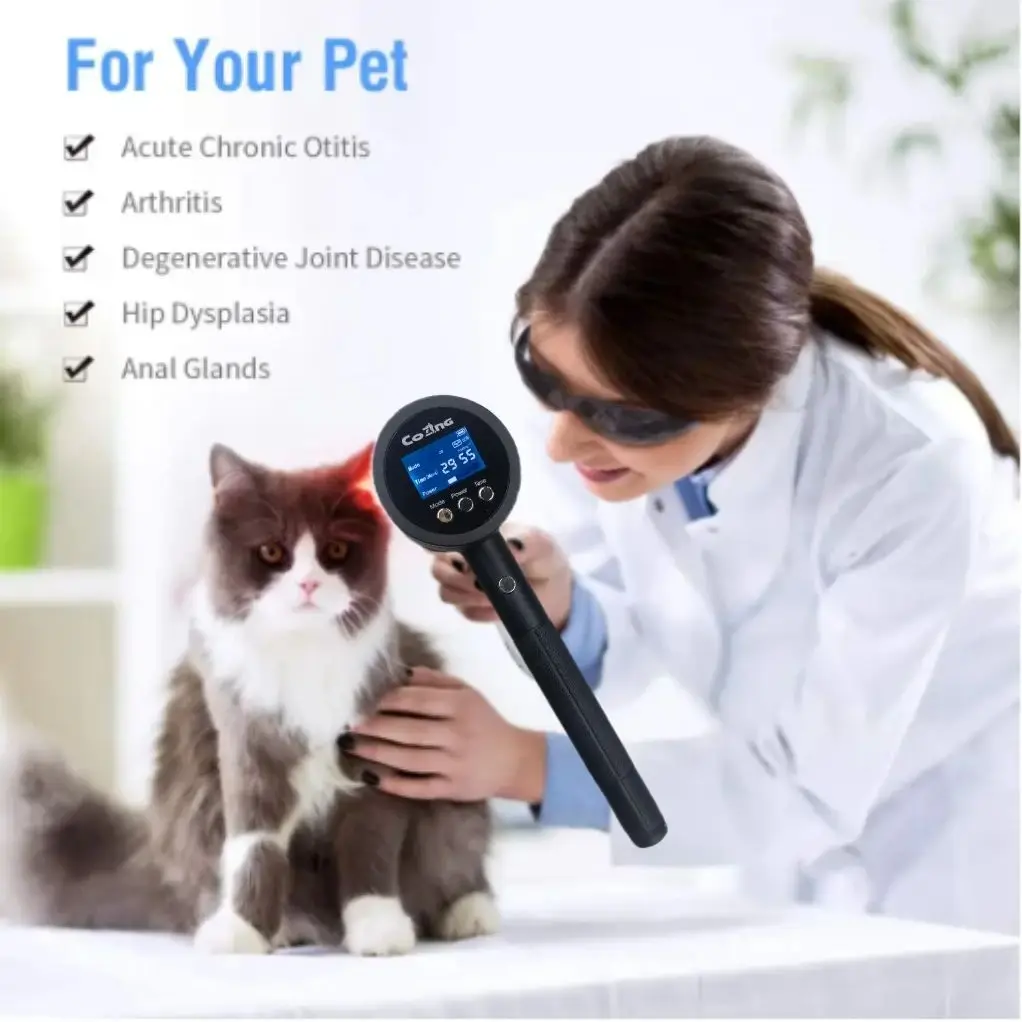 

COZING 1295mW High Power Cold Laser Device - 650nm & 808nm Dual Wavelength Red Light Therapy for Pain Relief (Human & Pet)