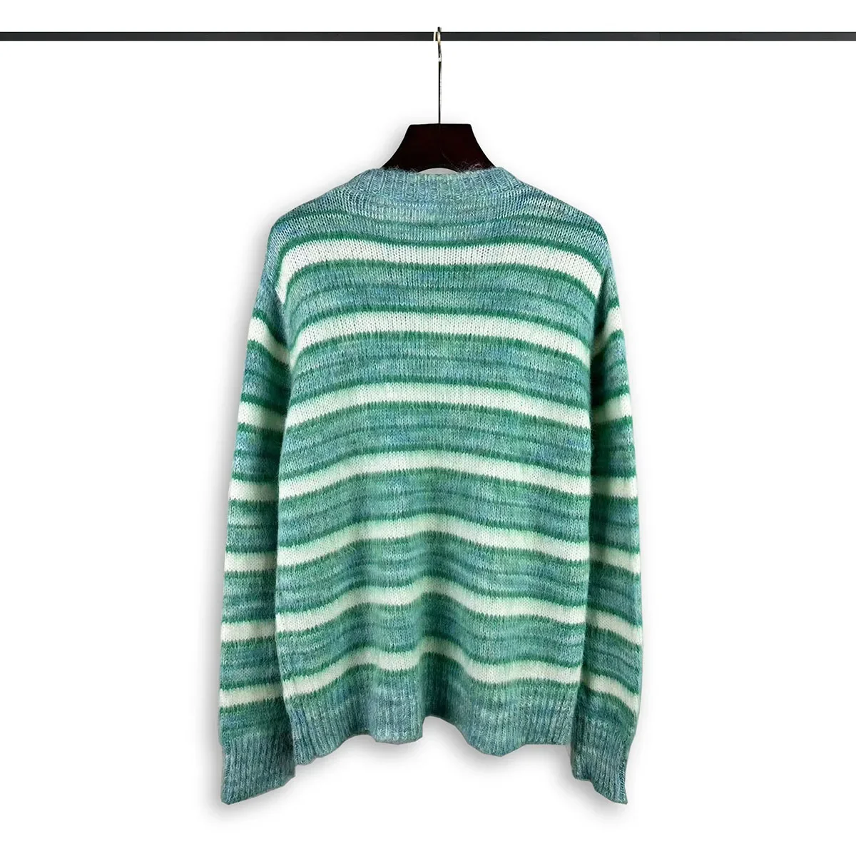 Color Match Striped Autumn and Winter Pullover Sweater for Men and Women Patchwork Baggy Crew Neck Streetwear Knitted Sweater