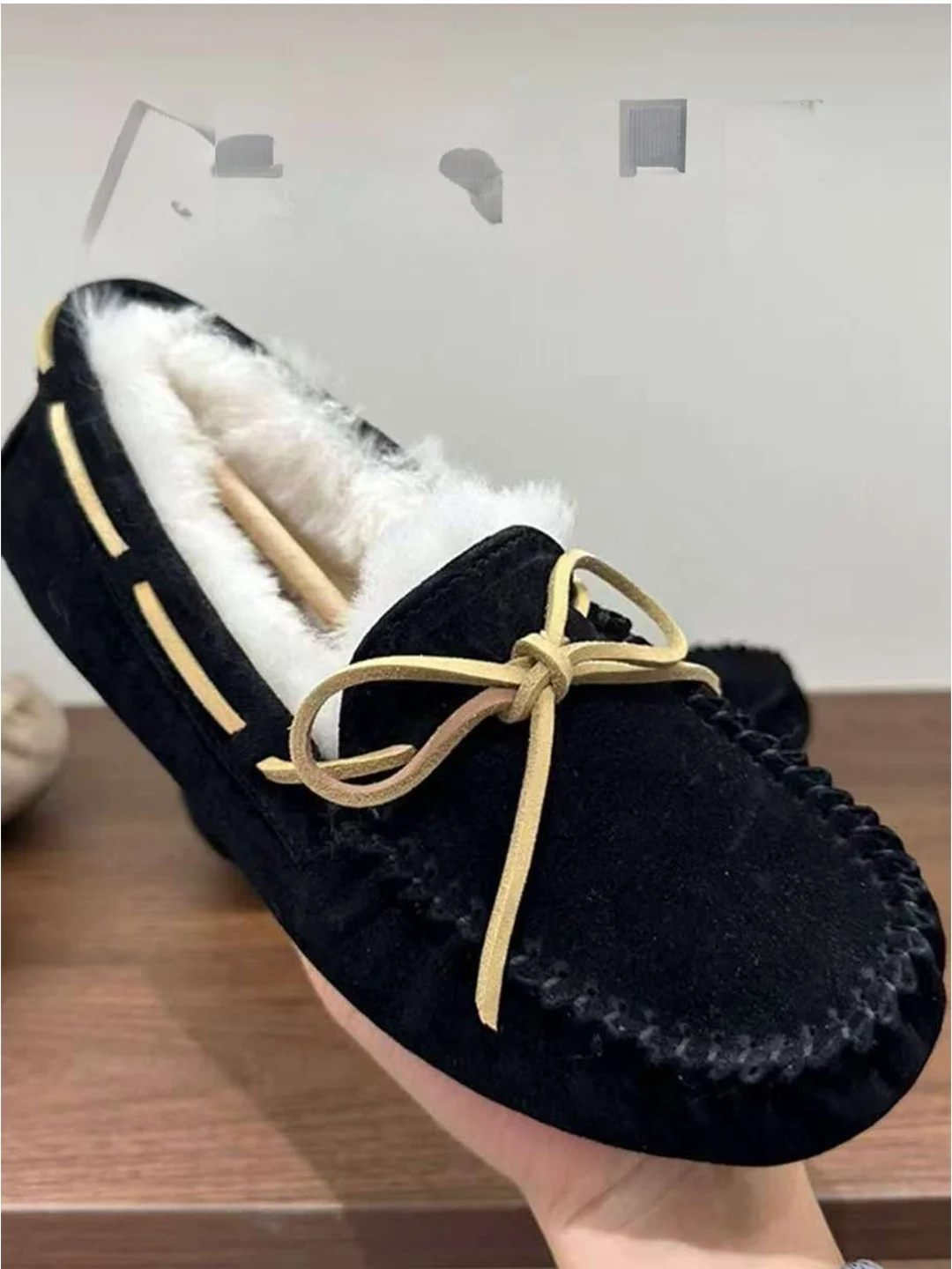 

Женские зимние ботинки из овчины Bean oes, хлопковые зимние ботинки на плоской подошве, шерстяные ботинки без шнуровки на меху, корейские ботинки с круглым носком