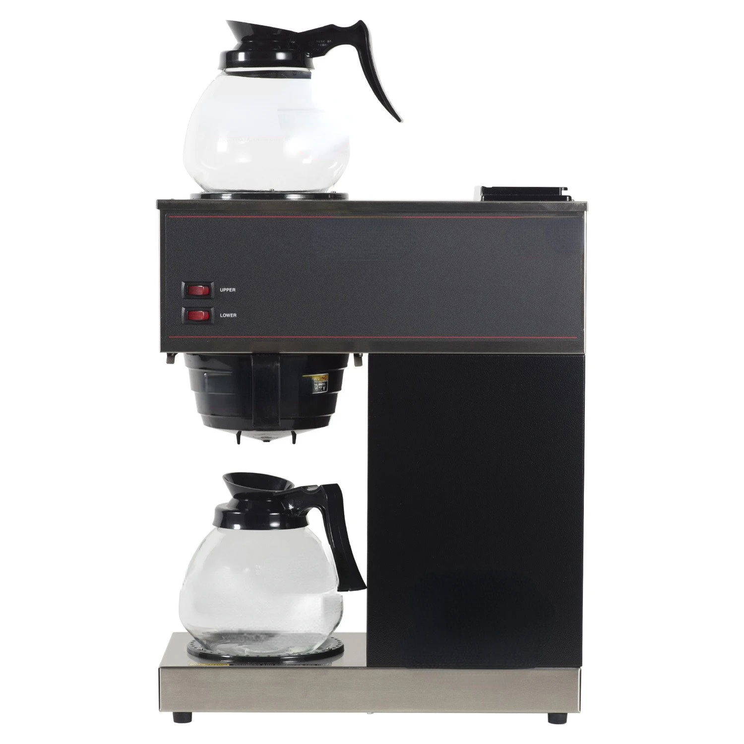 VPR-2GD 12-Cup Pourover Commercial Coffee Brewer with Upper and Lower Warmers and Two Glass Decanters