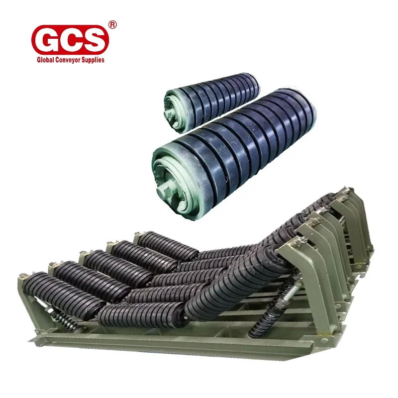 

Экологичный резиновый дисковый конвейерный ролик с гибким углом наклона для ленточных конвейеров