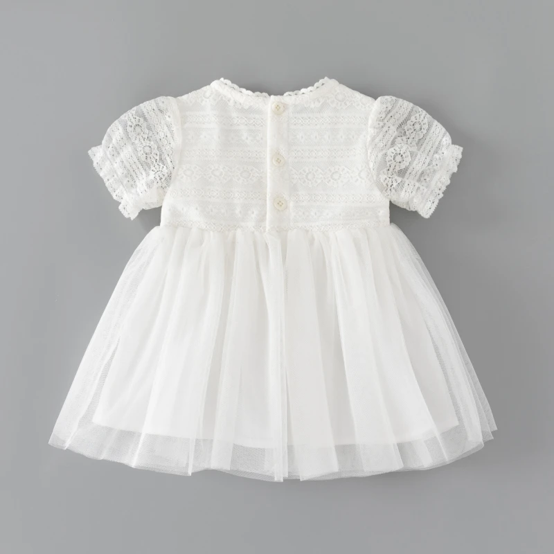 Summer Hollow Out Princess Girls Lace Bow Mesh Dress for Newborn Baby Dresses