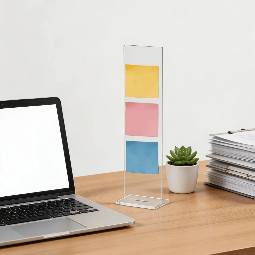 Transparent Acrylic Desk Note Board Display Board Vertical Monitor Side Reminder Board Detachable Time Management Message Board - view 3