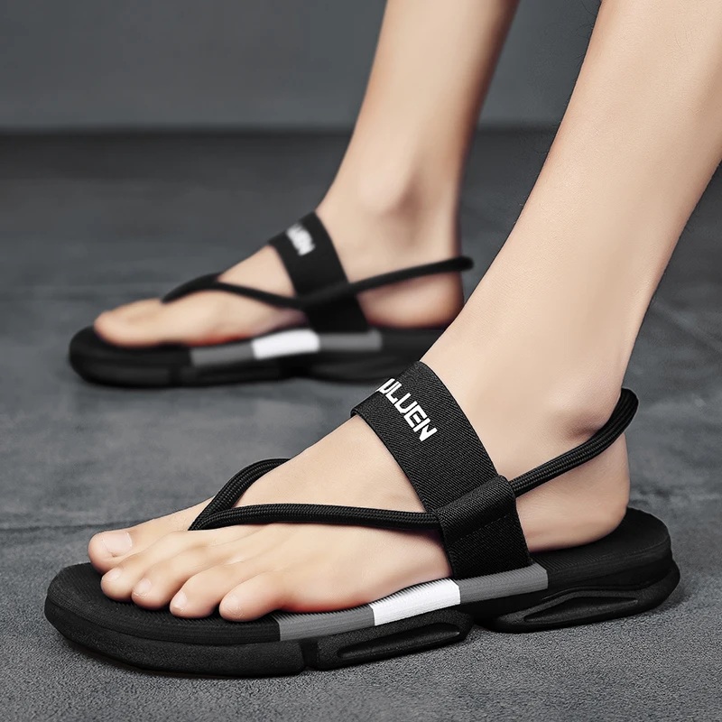 Trend Slippers Man Summer Ankle Wrap Shoes Slip-resistant Slide Sandals Summer Male Slippers Beach Water Shoes Zapatillas Hombre