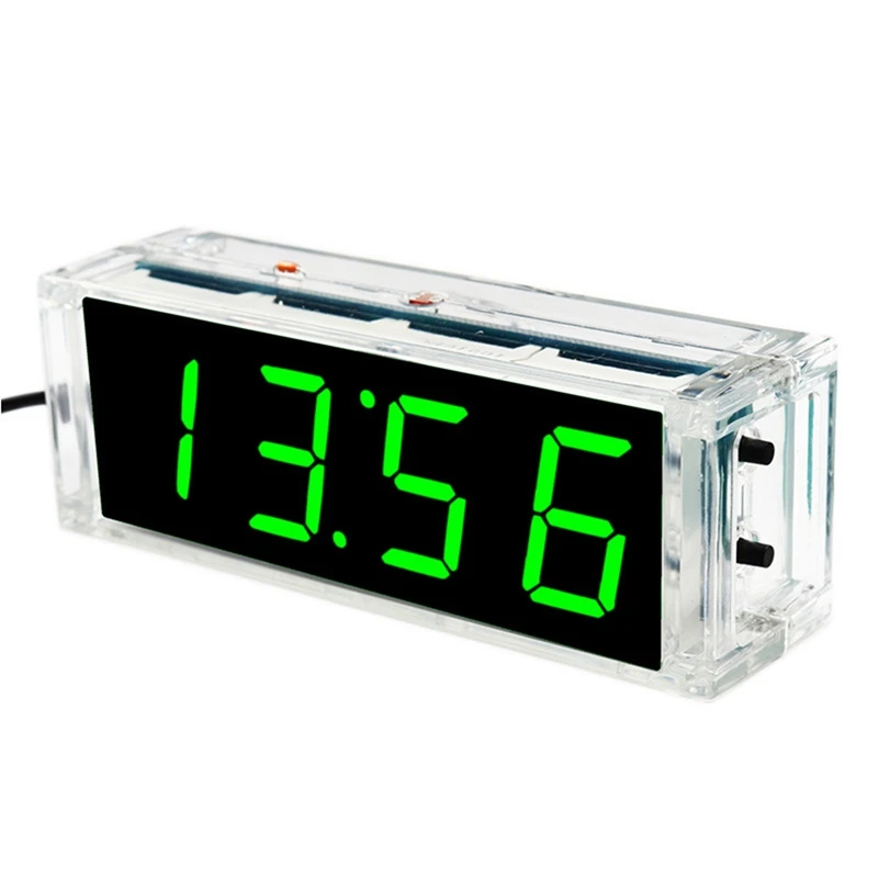 Digital Clock Kit Light Control 1 Inch LED Digital Tube 51 Microcontroller Electronic Clock DIY Parts With Shell