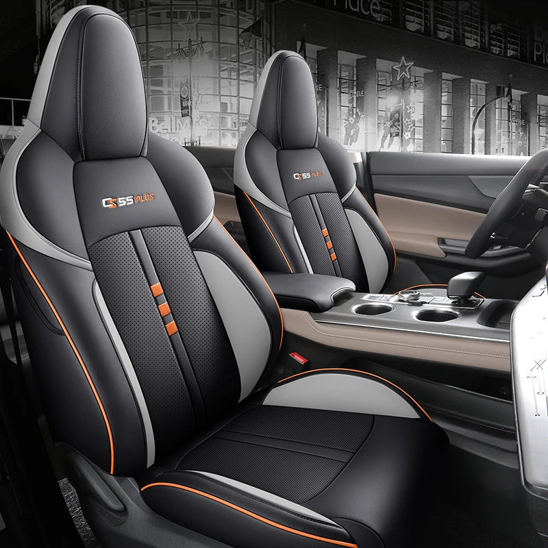 Waterproof Faux Leather Full Surround 5 Seats Seat Covers Fit 2021-2023 Changan CS55 PLUS Auto Interior Modification Parts