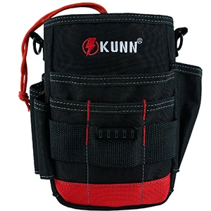 KUNN Small Electrician Tool Pouch Utility Ziptop Tool Belt Bag,Compact Top Drawstring Closure Tool Pouches with Adjustable Shoul