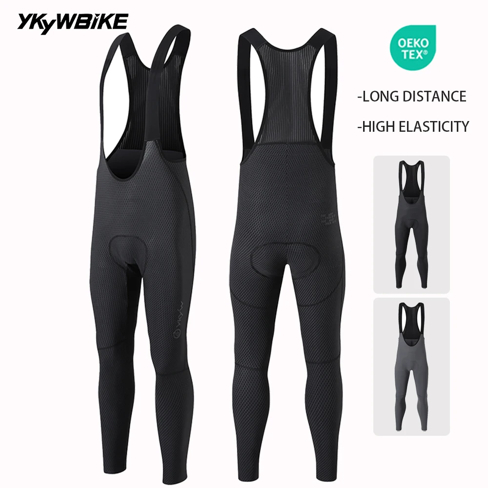 YKYWBIKE Men's Cycling Bib Tights Seamless Leg Cuffs 120kg/m³ Long-Distance Riding 7 Hours Breathable Spring Autumn Road Bike