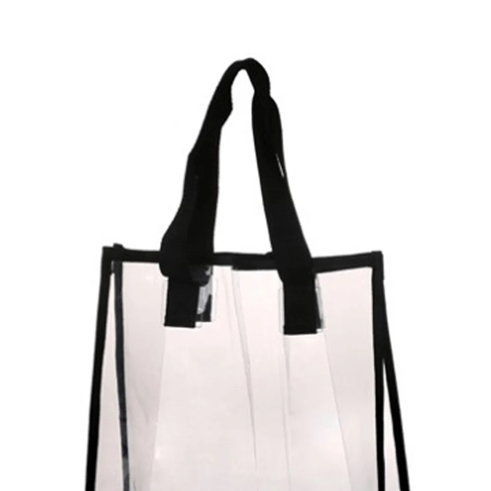 2Pcs Waterproof Tote Bag Transparent Clear Handbag Premium PVC Large Capacity Lightweight Clear Women's Shopping Bag 33x22x10cm