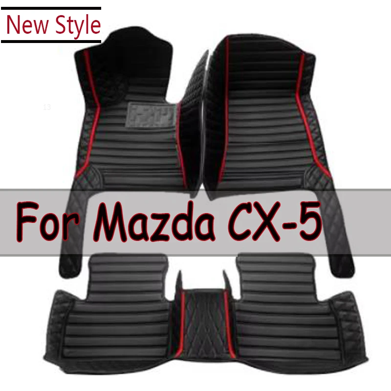 Car Floor Mats For Mazda CX-5 CX5 KF 2017~2023 Leather Luxury Mat Rugs Carpet Full Set Auto Interior Parts Car Accessories 2018