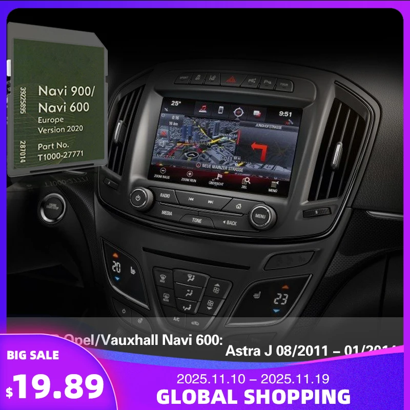 

Astra J 2011 2014 Card Navigation Map SD for Opel Navi 600 900 Europe Car