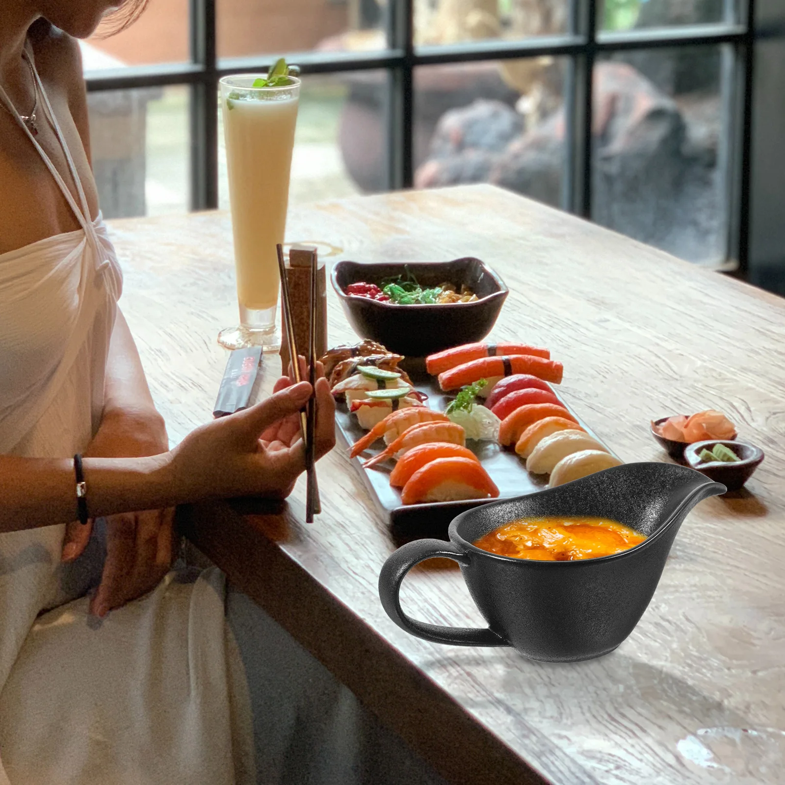 

Миска для смешивания с носиком, чашка для стейка, соуса, фарфоровая миска с носиком, удобный сервировочный кухонный гаджет, многофункциональный, длительный срок службы