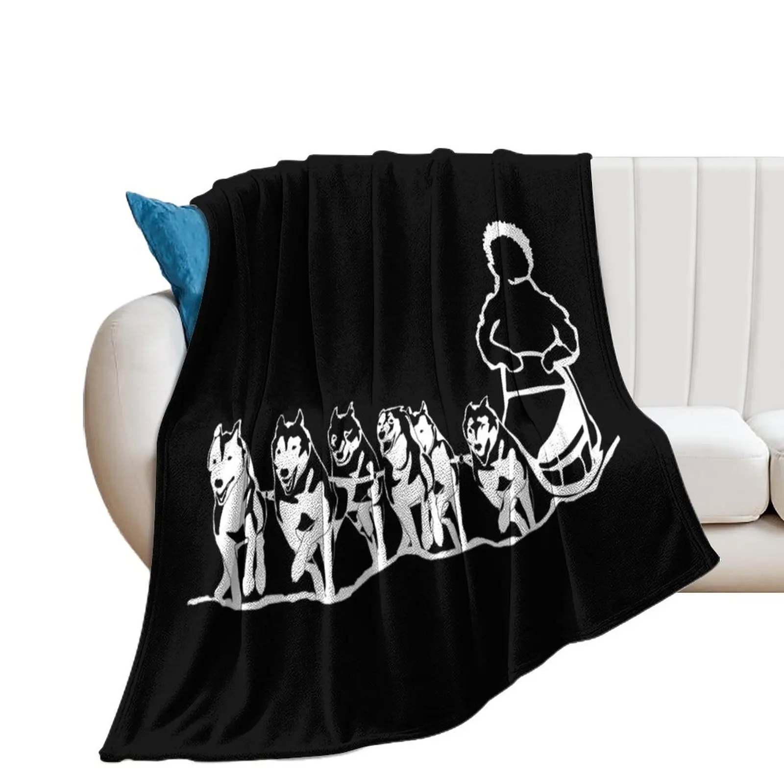 Musher sled dogs Throw Blanket Decoratives Fashion Sofas Blankets