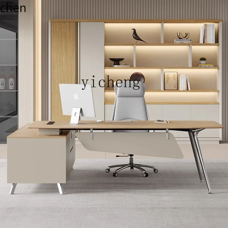Simple Modern Boss Office Desk and Chair President Desk and Chair Combination Manager Supervisor Single Computer Desk