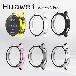 Case for Huawei Watch 3 Pro (Full Coverage), Electroplated Case Bulit-in Tempered Glass Screen Protector (Touch Sensitive).