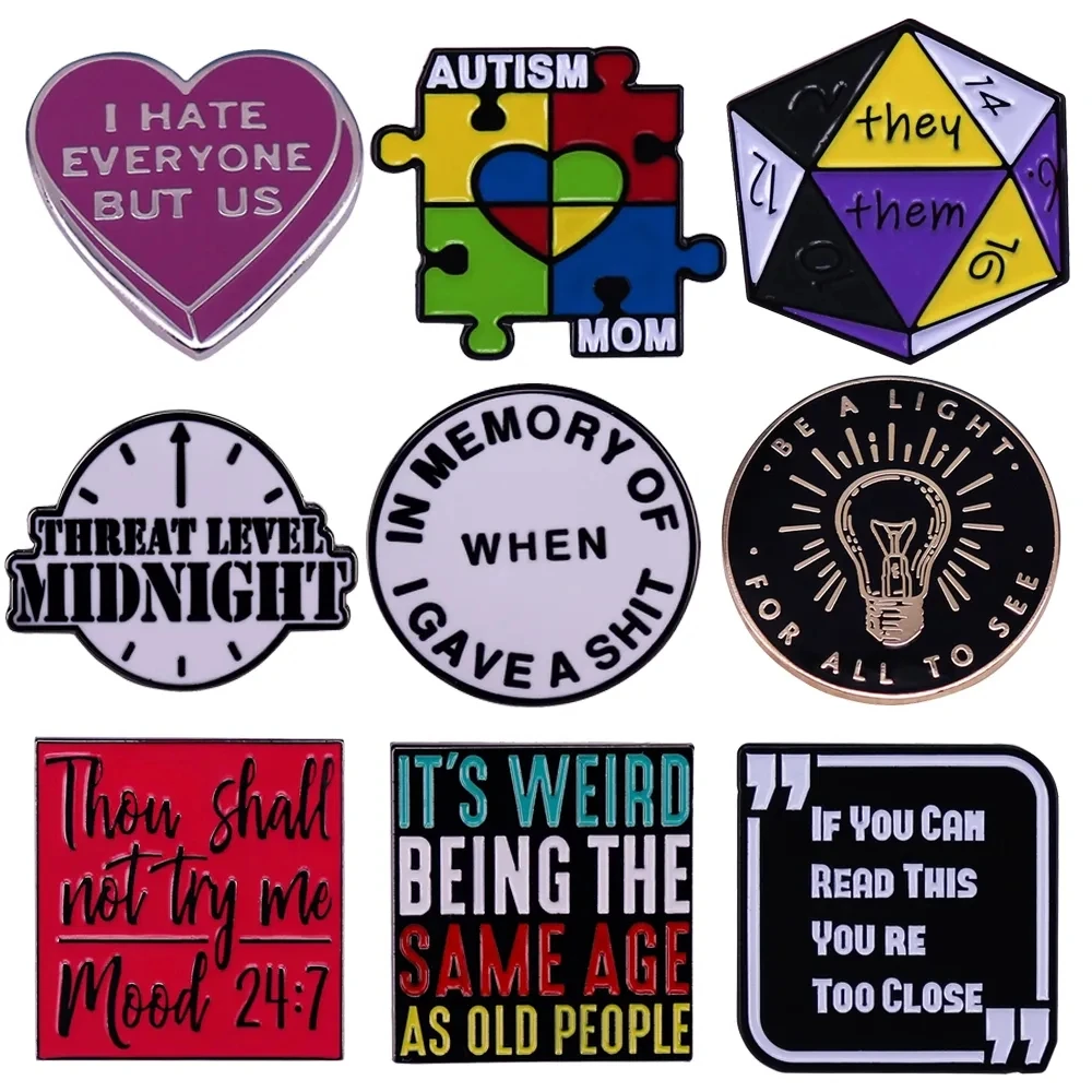 

Autistic Care Quotes Lapel Pins for Backpack Decorative Enamel Pins Brooches for Clothing Briefcase Badges Jewelry Accessories