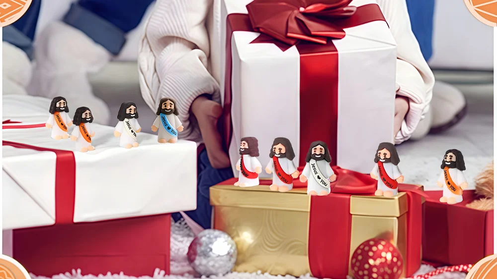 100–300 Stück Jesus Love You Figuren, Baby-Jesus-Figuren in großen Mengen, kleine Jesus-Figuren zum Verstecken, Taufe, Geschenke, Osterei – Detail 7