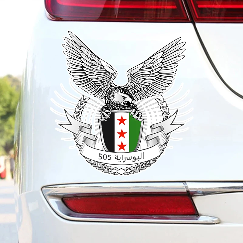 V1405#  Eagle Badge Wth Coat of Arms of Syria Sticker Waterproof Accessories on Bumper Rear Window Laptop