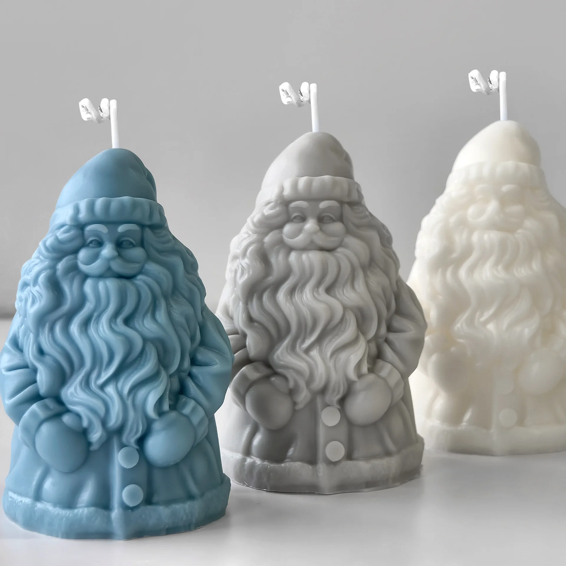 Weihnachtsmann Kerzenform DIY Weihnachten Gips Aroma Wachs Dekor handgemachte Urlaub Geschenk Handwerk Home Dekoration – Detail 2